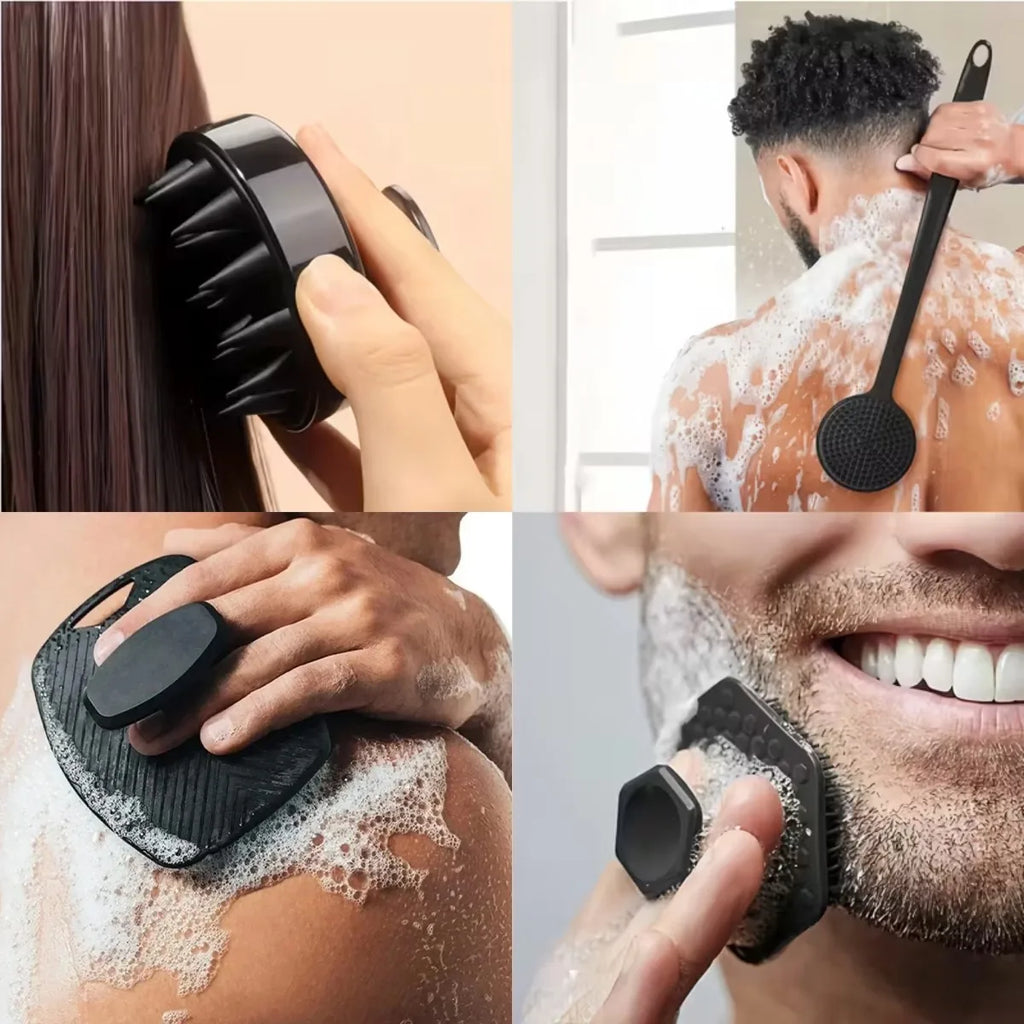 4-Piece Silicone Body Scrubber Set