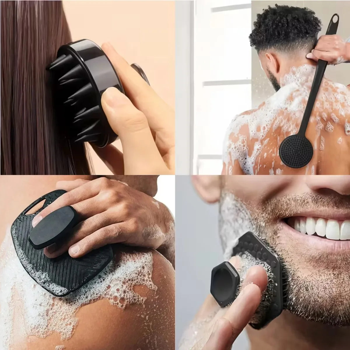 4-Piece Silicone Body Scrubber Set