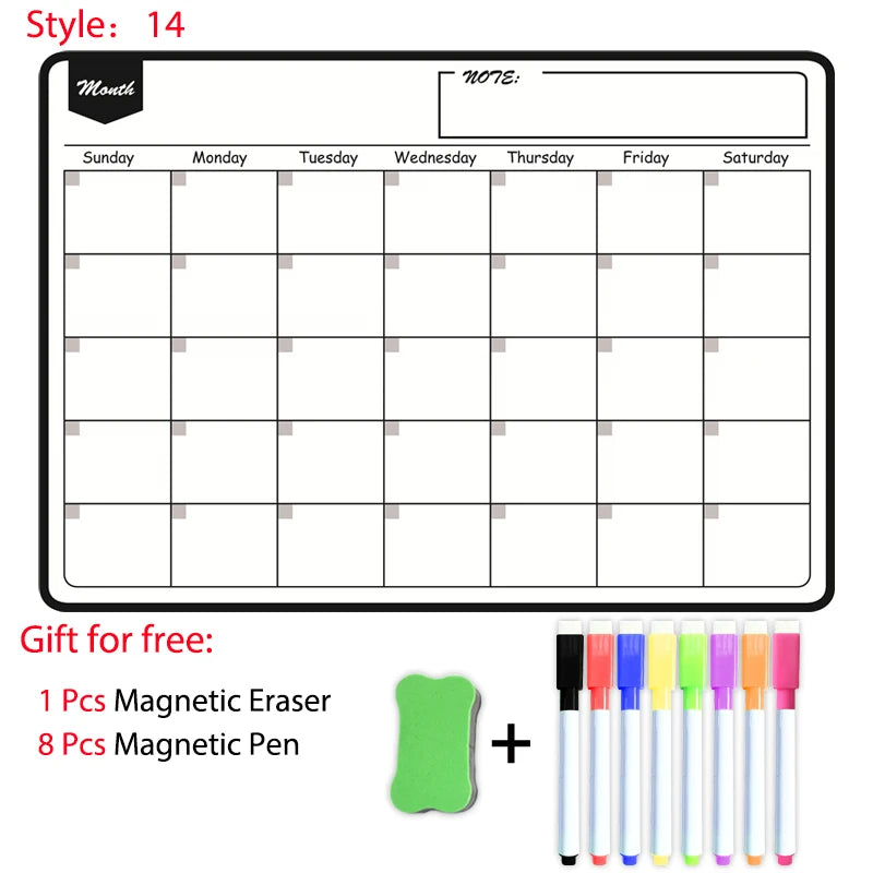 Magnetic Fridge Planner — Multi-Style