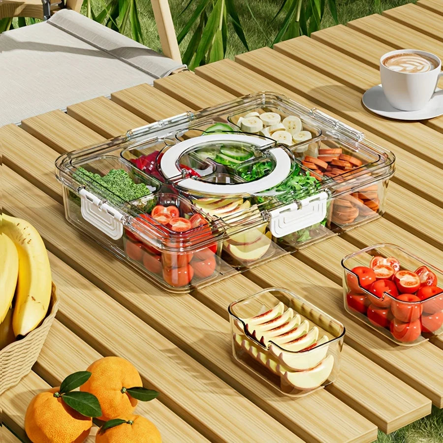 Divided Snack Tray with Lid (4/8-compartment options)