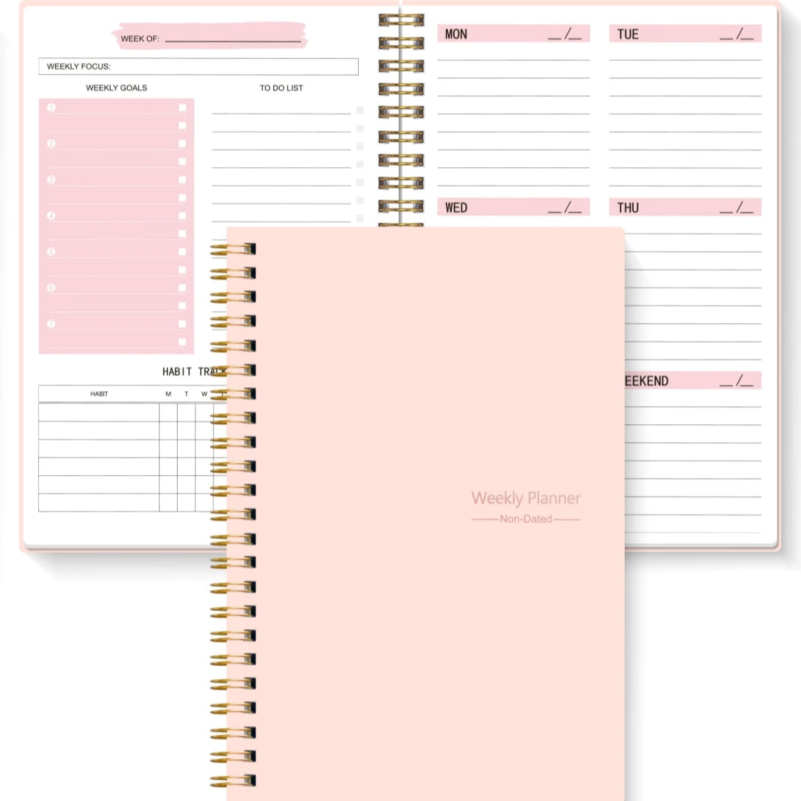 Undated A5 Spiral Weekly Planner