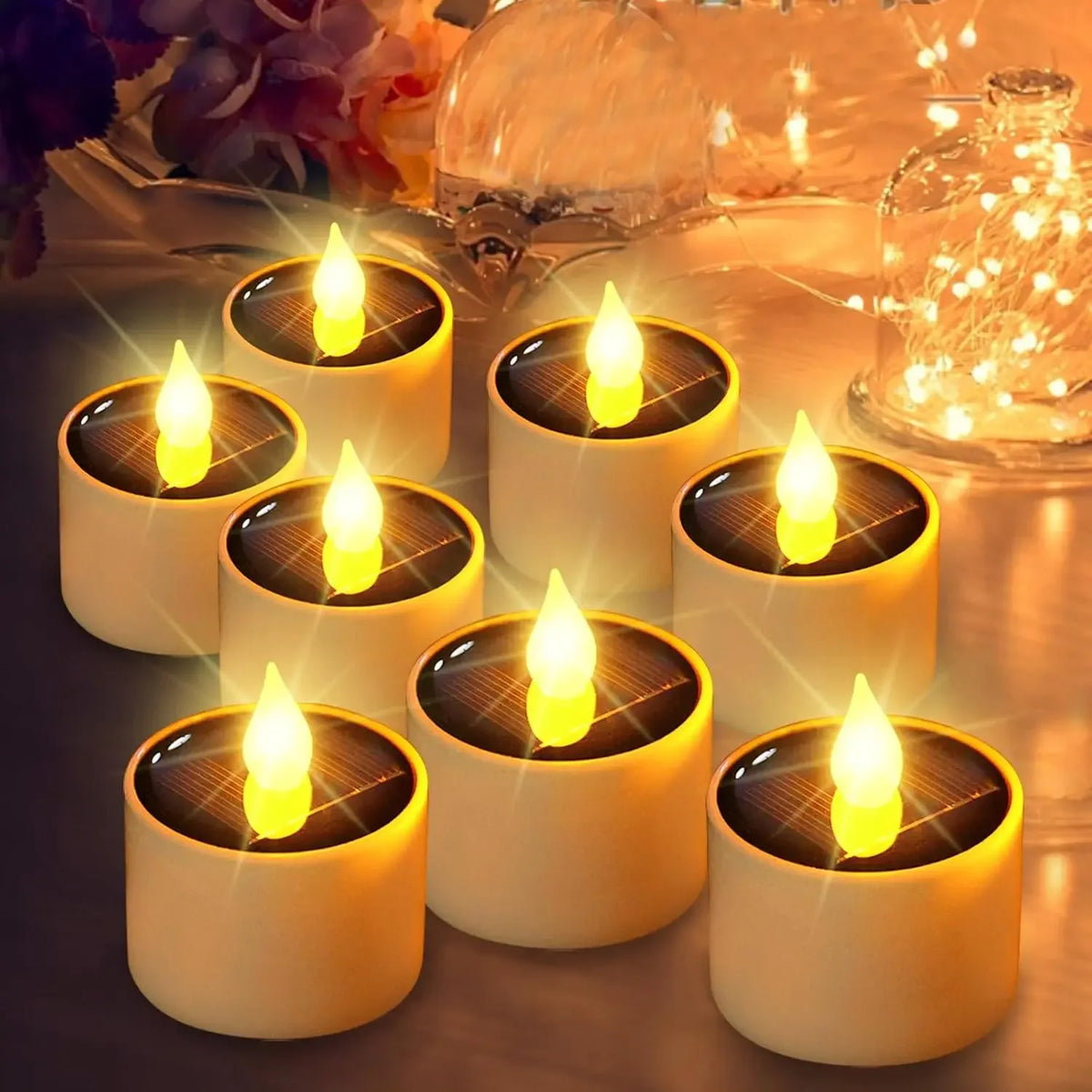 Solar-Powered LED Tea Lights