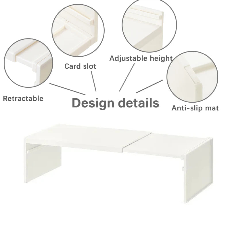 Retractable Kitchen Shelf Household Multifunctional Cabinet Layered Dish Seasoning Bottle Finish Storage Rack Fridge Organizer