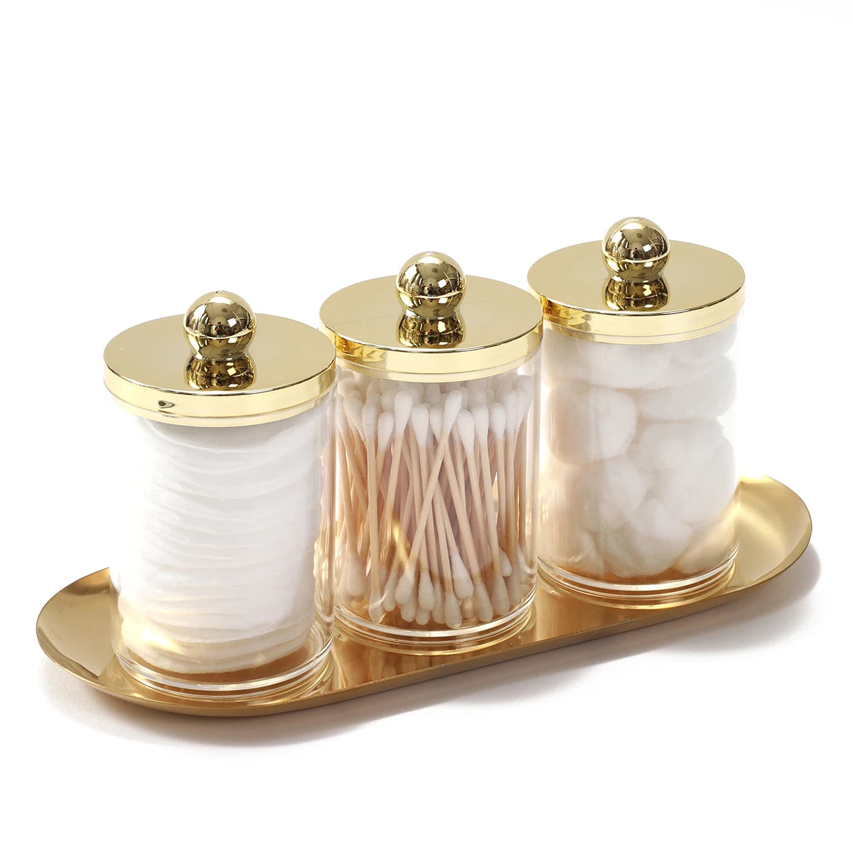Cotton Pad & Swab Organiser Set (2/3pc + tray options)