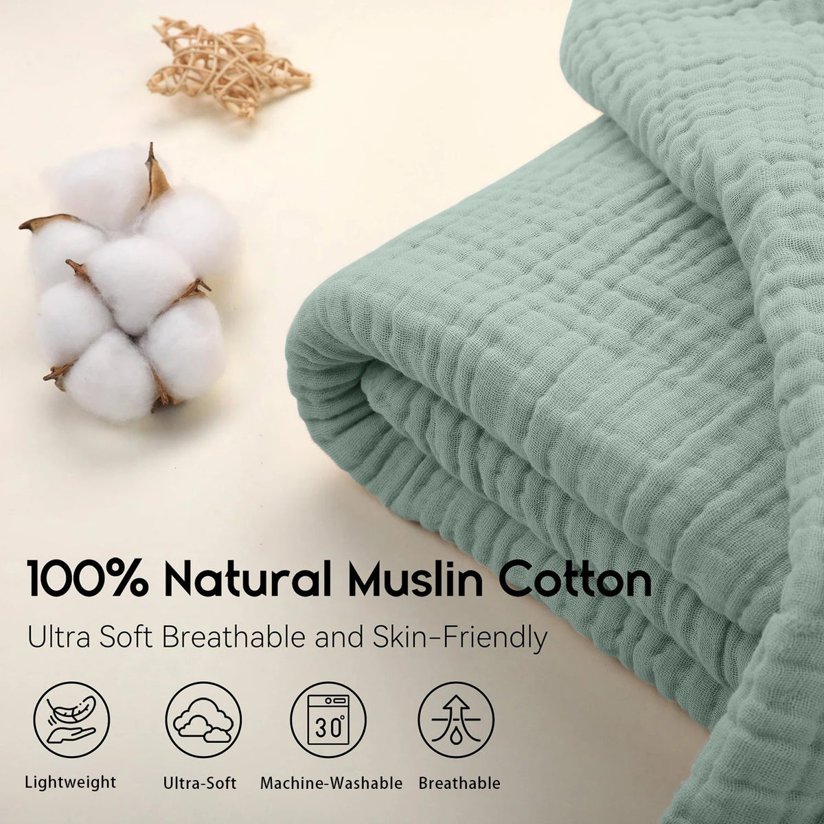 Cotton Muslin Blanket (1–6pc options)