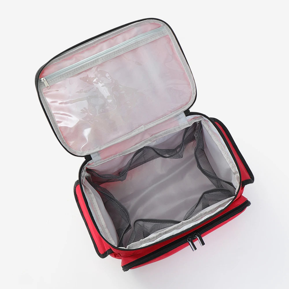 Household emergency kit bag interior storage