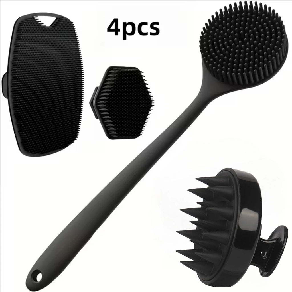 4-Piece Silicone Body Scrubber Set