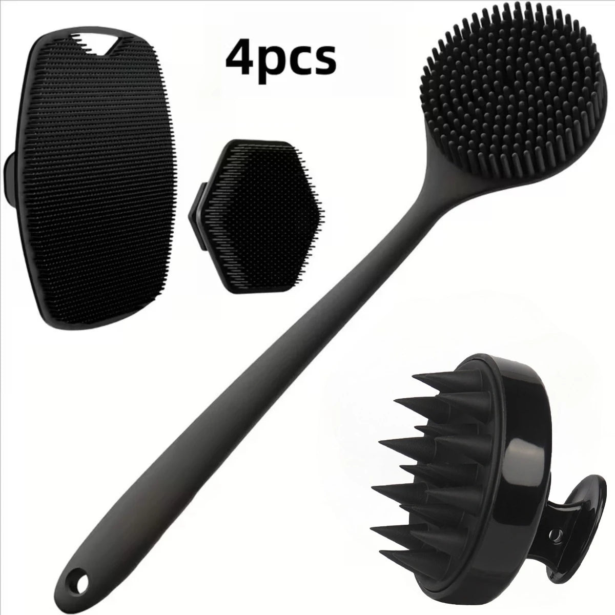 4-Piece Silicone Body Scrubber Set