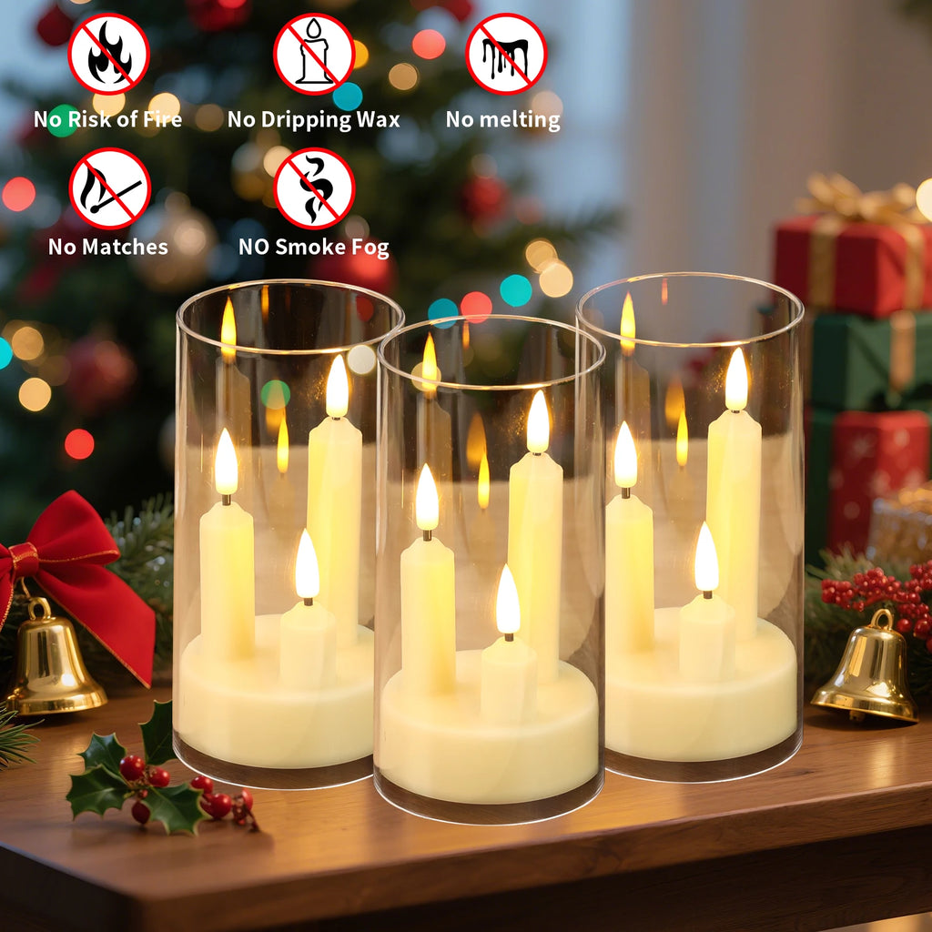 Flameless LED Taper Candles with Shade