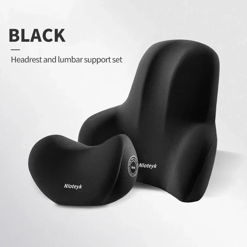 Memory Foam Car Neck & Lumbar Cushion Set