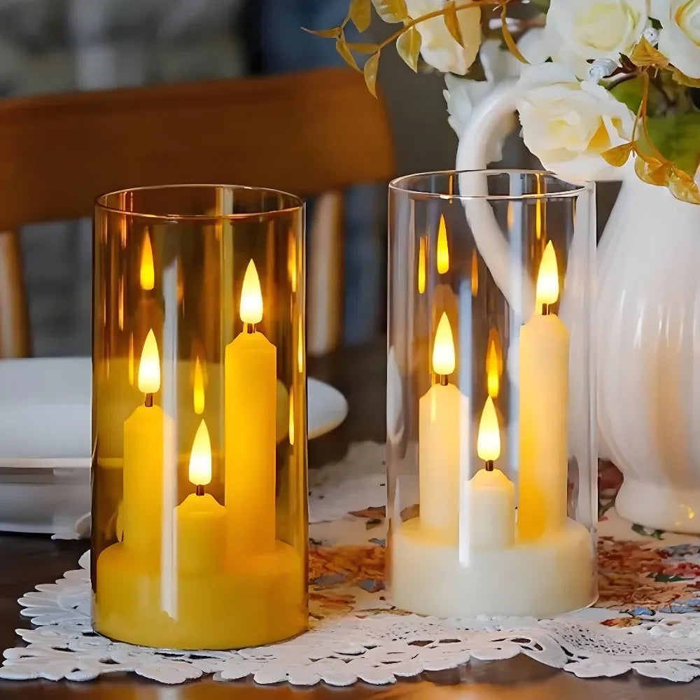 Flameless LED Taper Candles with Shade