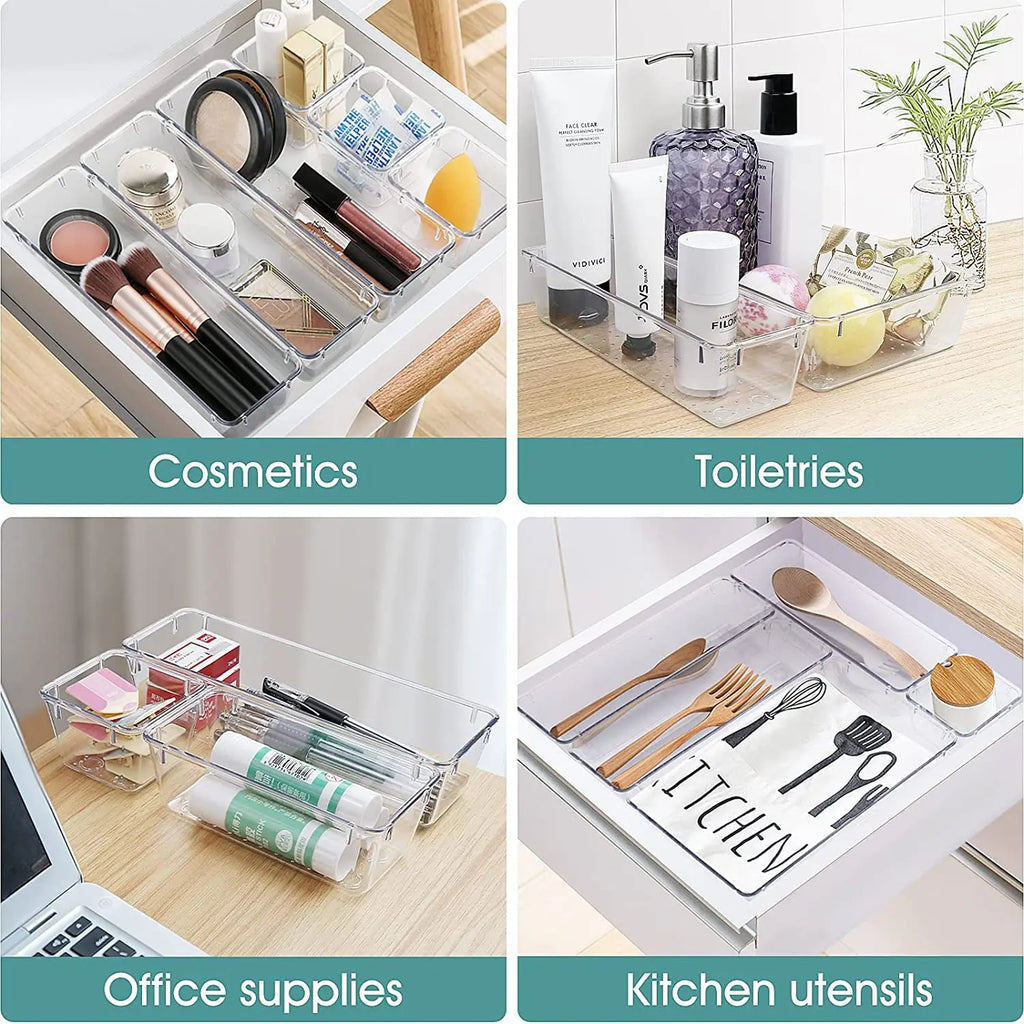 Clear Drawer Organiser Set (4–28pc options)