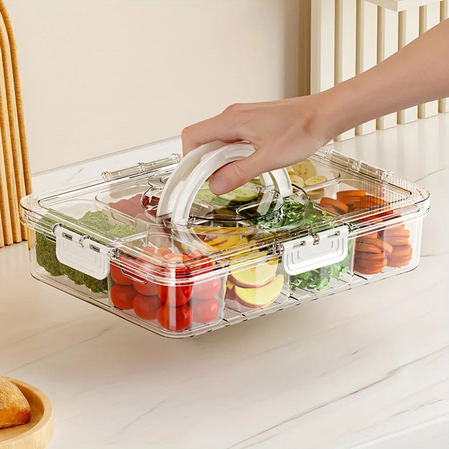 Divided Snack Tray with Lid (4/8-compartment options)