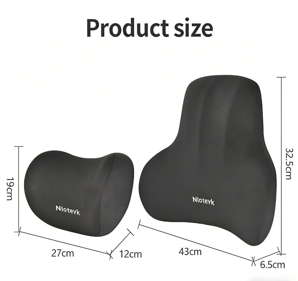 Memory Foam Car Neck & Lumbar Cushion Set