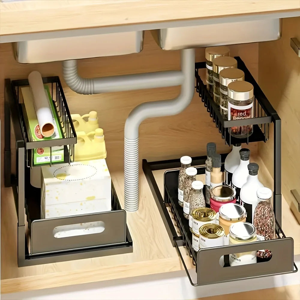 2-Tier Pull-Out Organiser Shelf