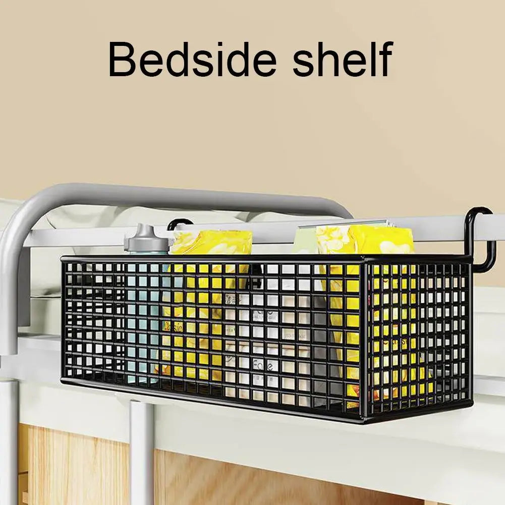 Bedside Hanging Storage Basket – Metal Bed Rail Organiser
