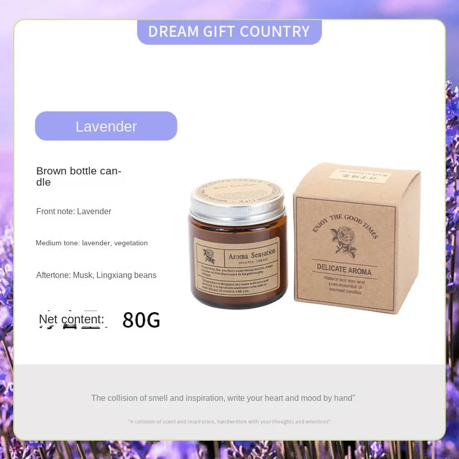 Brown Glass Scented Soy Candle
