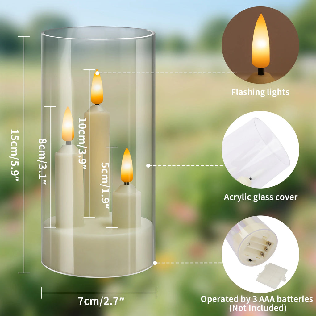 Flameless LED Taper Candles with Shade