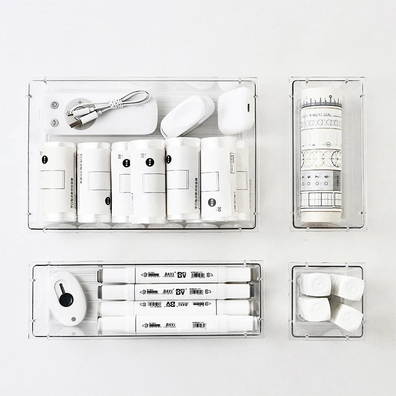 Clear Drawer Organiser Set (4pc set)