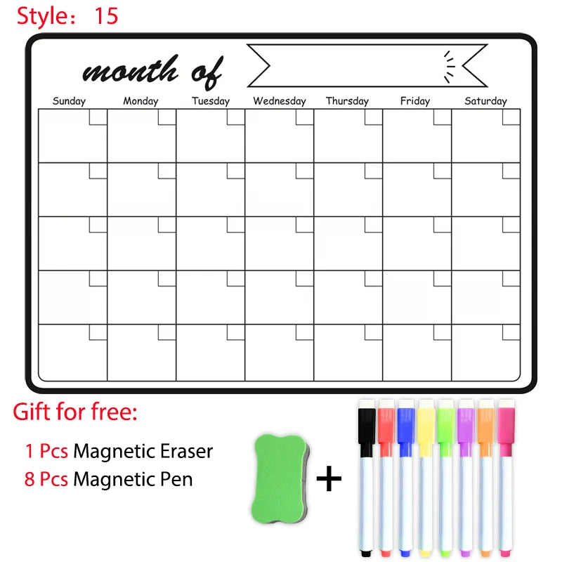Magnetic Fridge Planner — Multi-Style