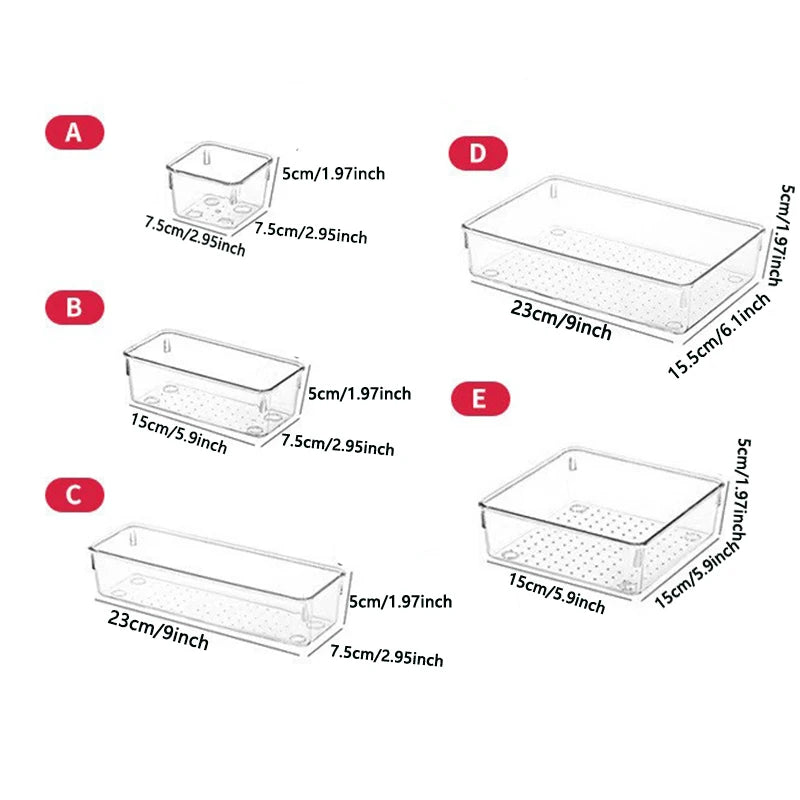 Clear Drawer Organiser Set (4–28pc options)