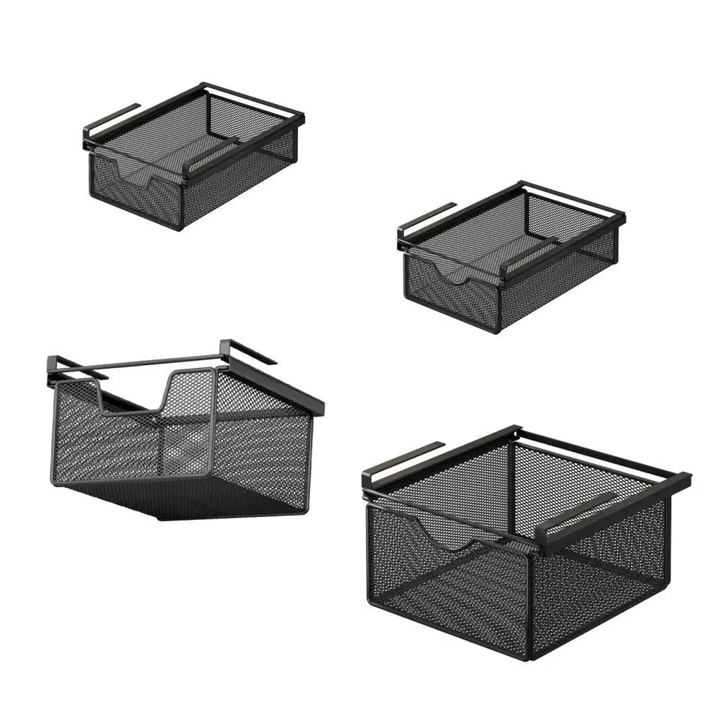 Under-Desk Pull-Out Storage Basket