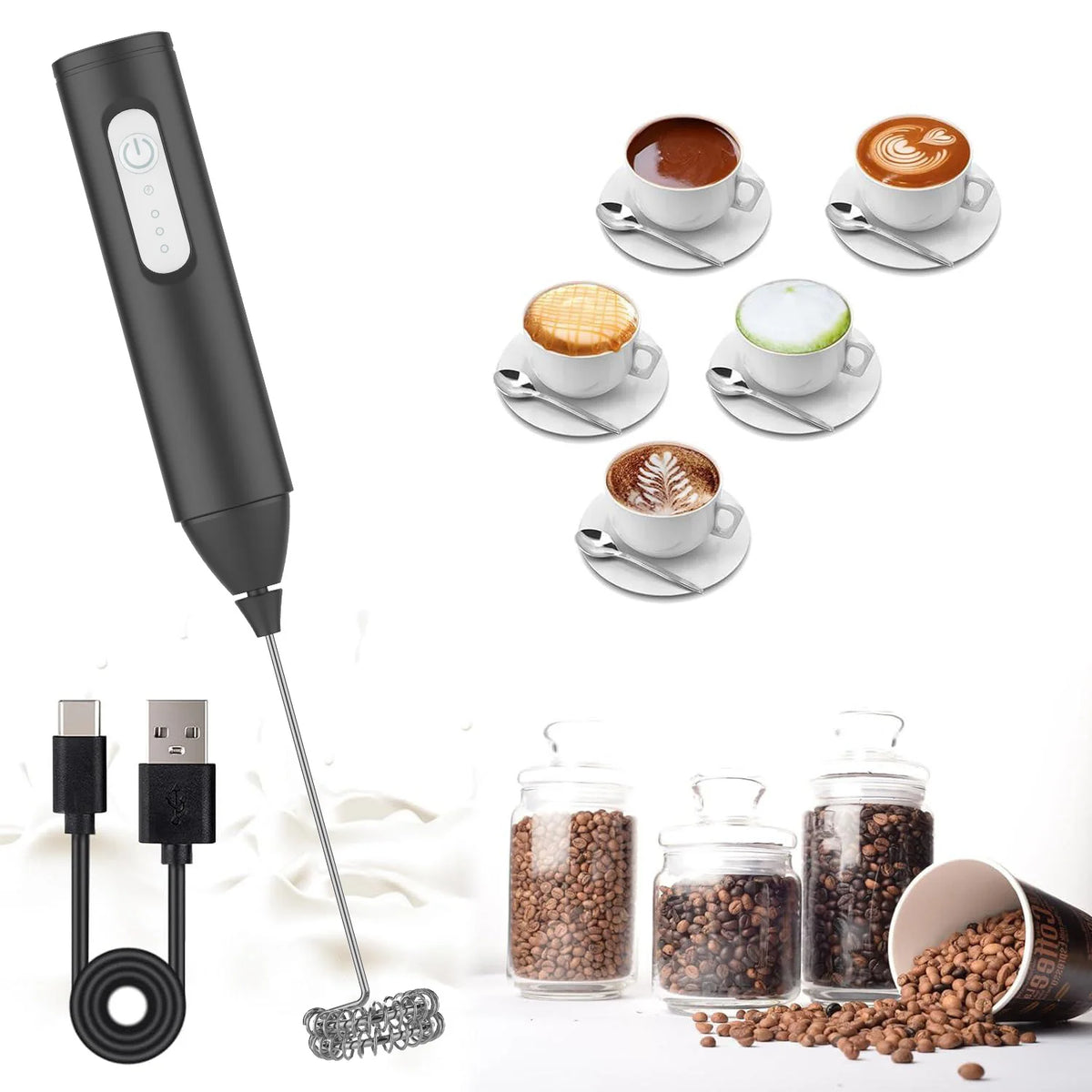 USB Rechargeable Milk Frother – 3 Speeds