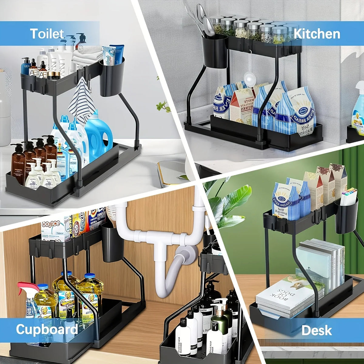 2-Tier Pull-Out Under-Sink Organiser