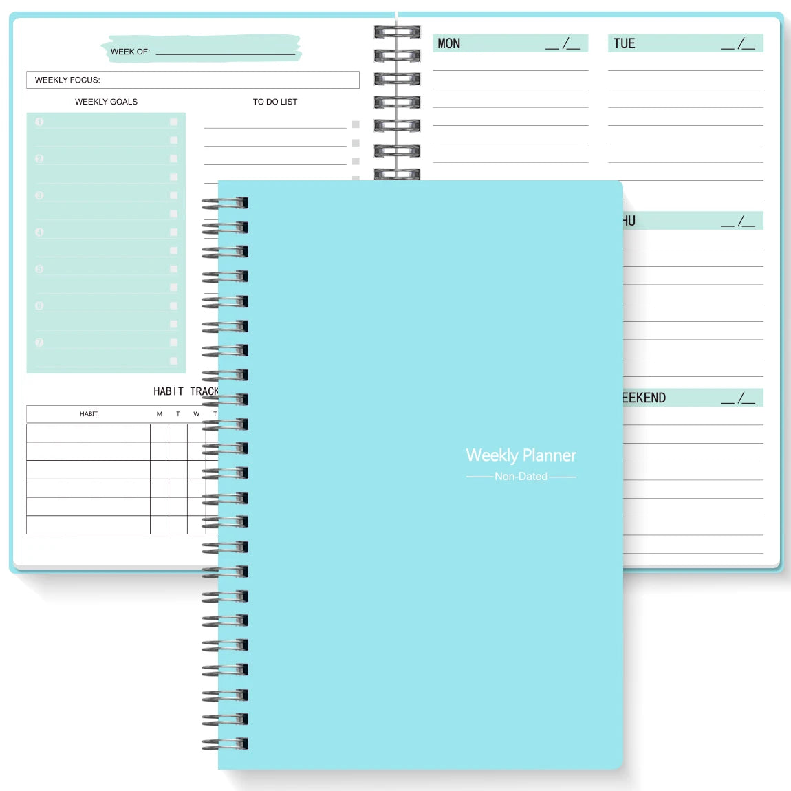 Undated A5 Spiral Weekly Planner