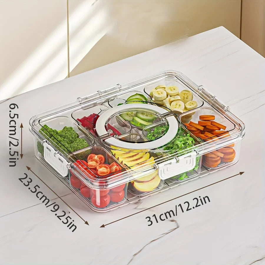 Divided Snack Tray with Lid (4/8-compartment options)