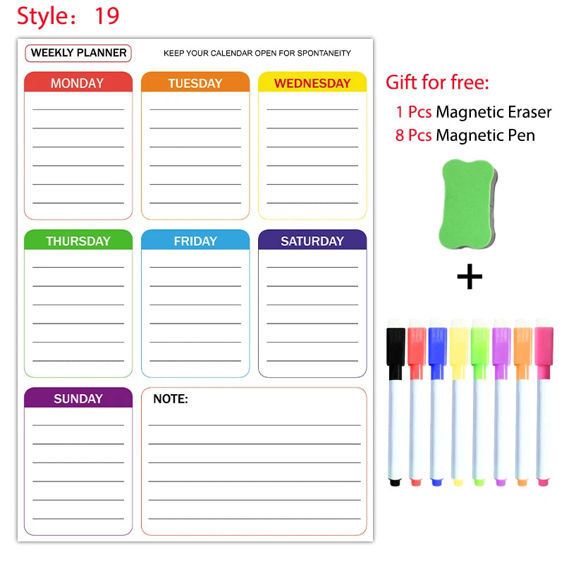 Magnetic Fridge Planner — Multi-Style