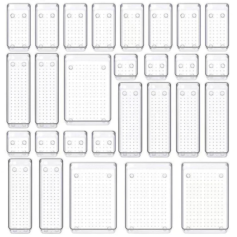 Clear Drawer Organiser Set (4–28pc options)