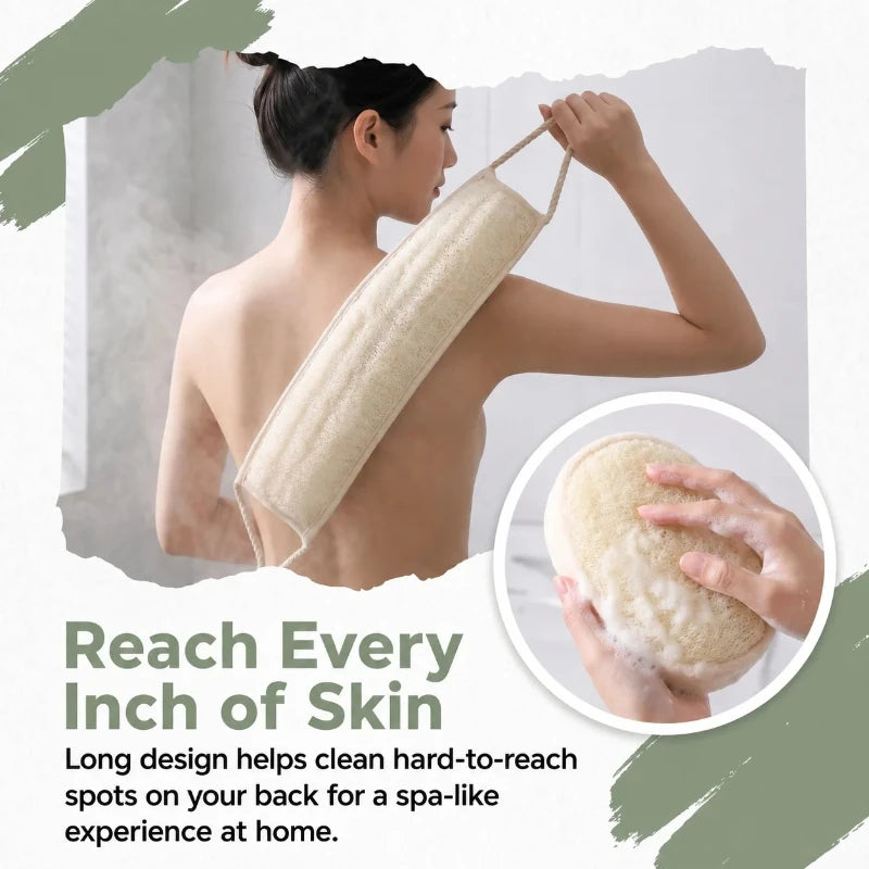 Dual-Sided Loofah Back Scrubber (1pc)