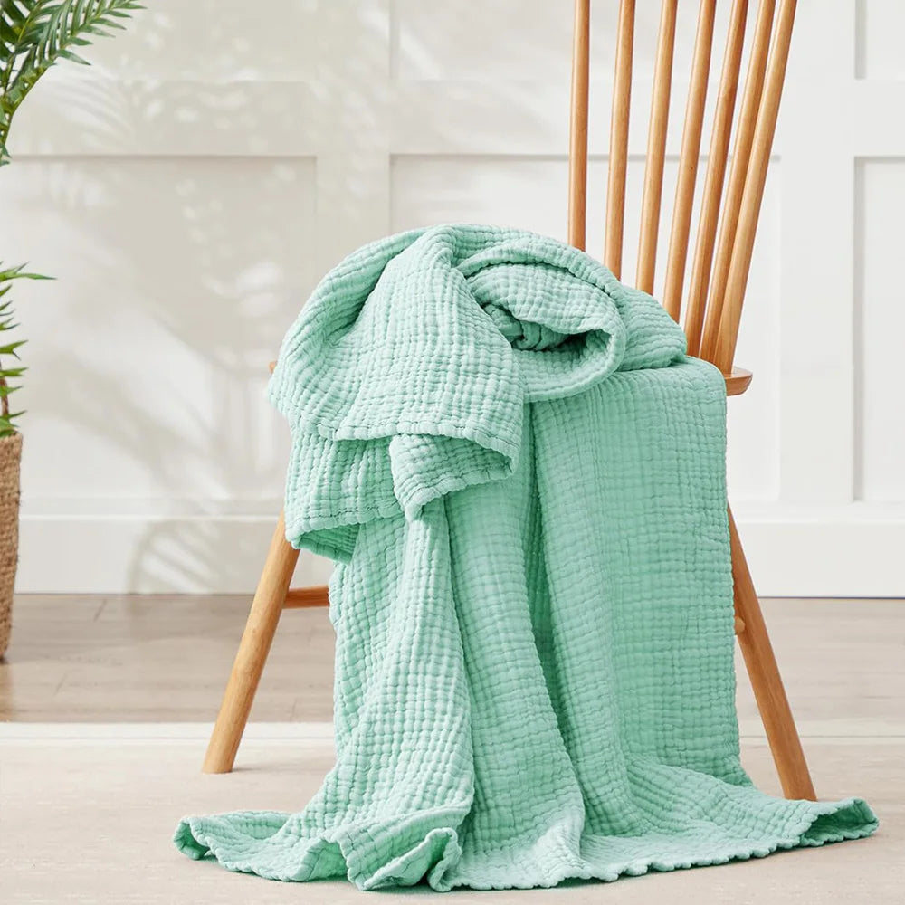 6 Layers Cotton Muslin Blankets Lightweight Cotton Throw Cooling Soft Throw Blanket for Year-Round Comfort