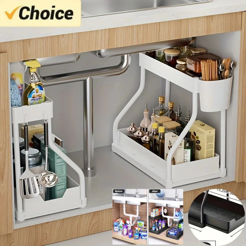 2-Tier Pull-Out Under-Sink Organiser