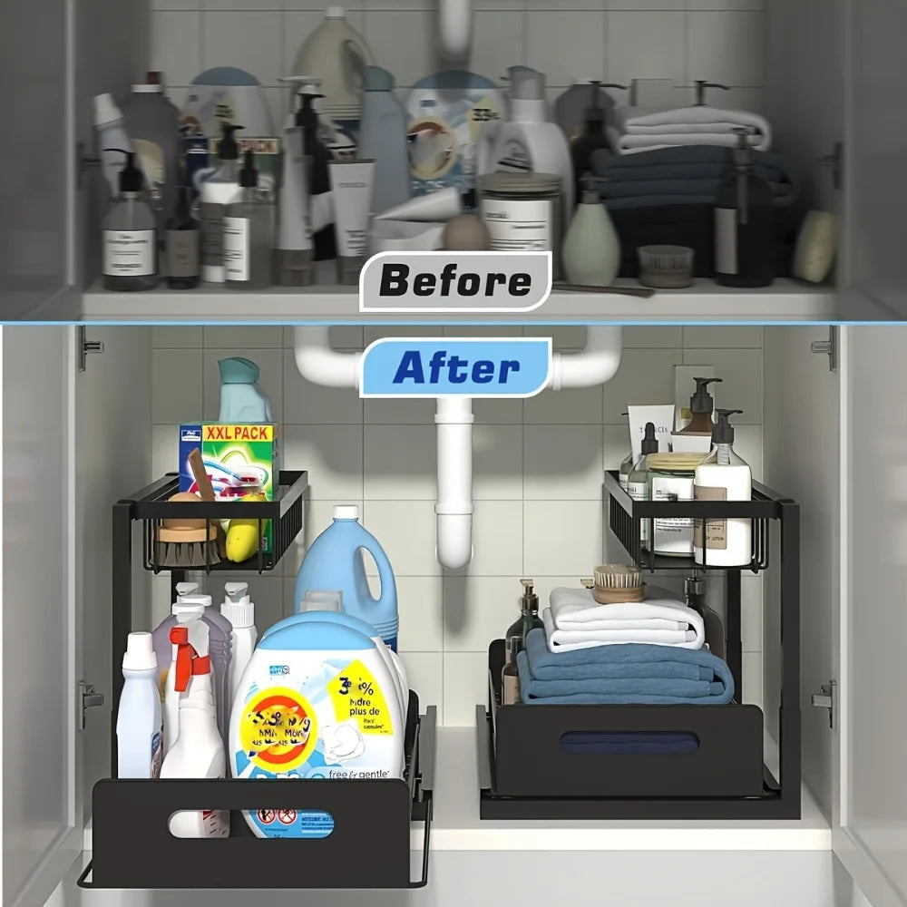 2-Tier Pull-Out Organiser Shelf