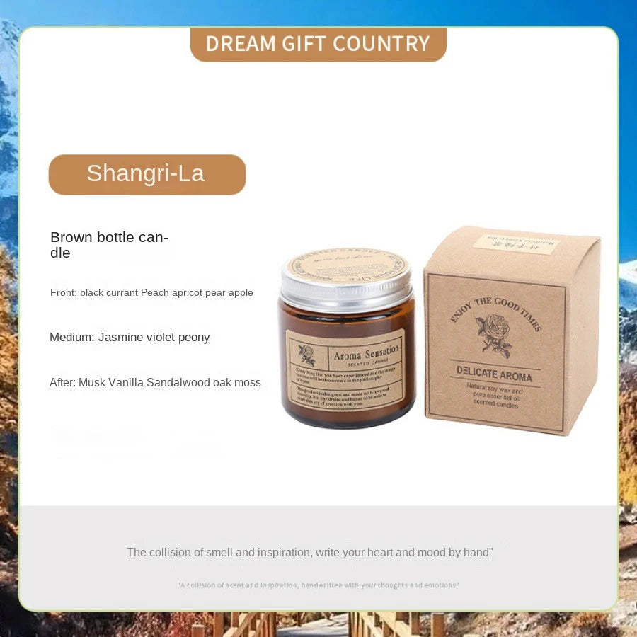Brown Glass Scented Soy Candle
