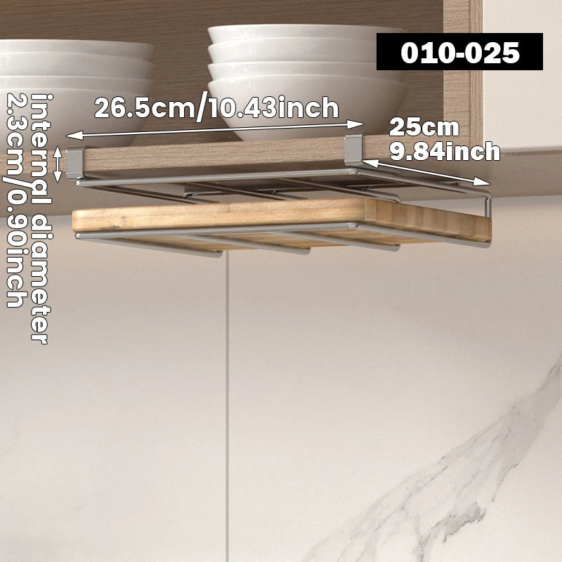 Wall-Mounted Kitchen Storage Rack with Hooks