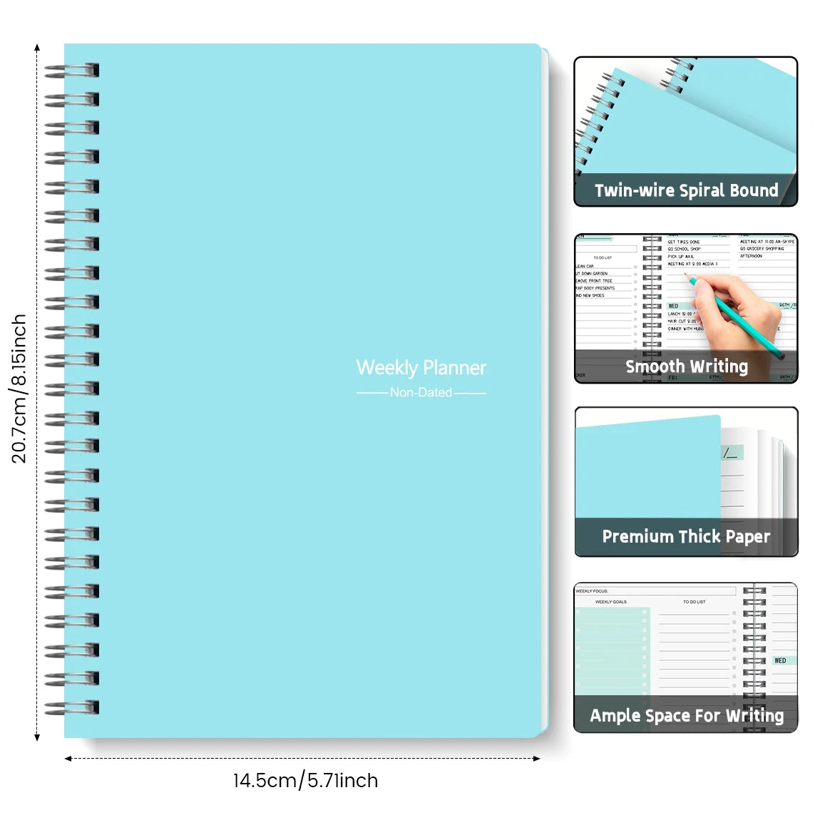 Undated A5 Spiral Weekly Planner