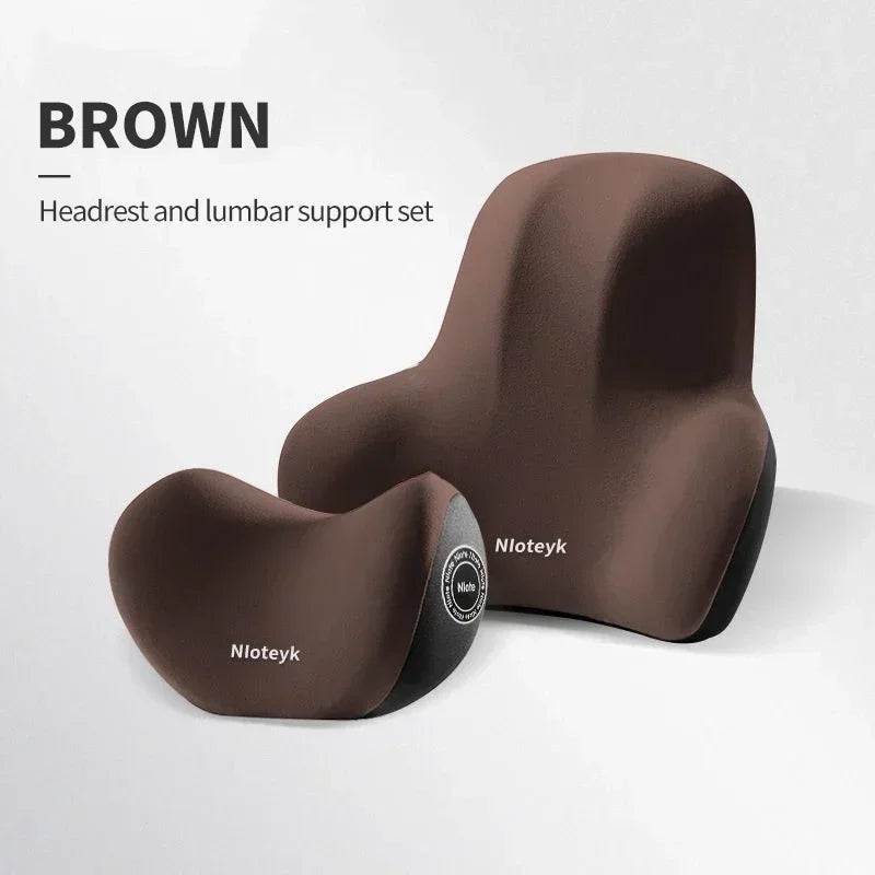 Memory Foam Car Neck & Lumbar Cushion Set