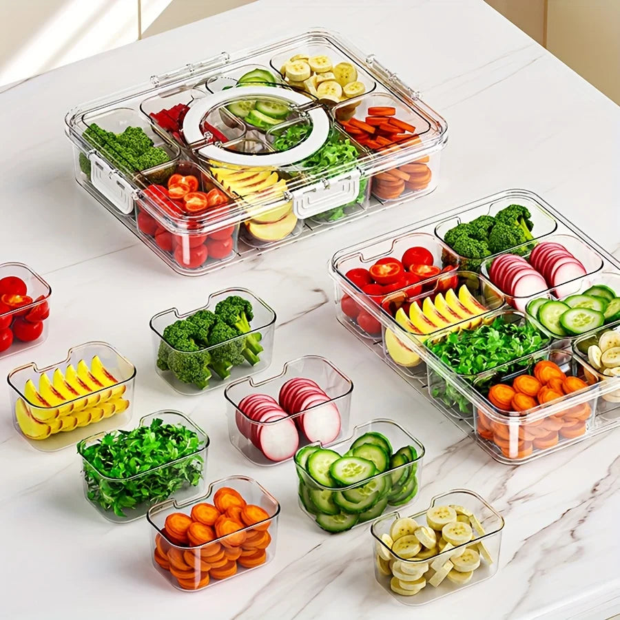 Divided Snack Tray with Lid (4/8-compartment options)