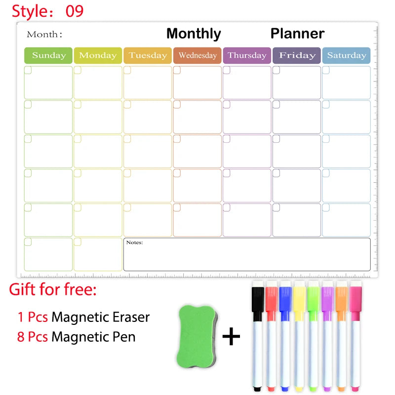 Magnetic Fridge Planner — Multi-Style
