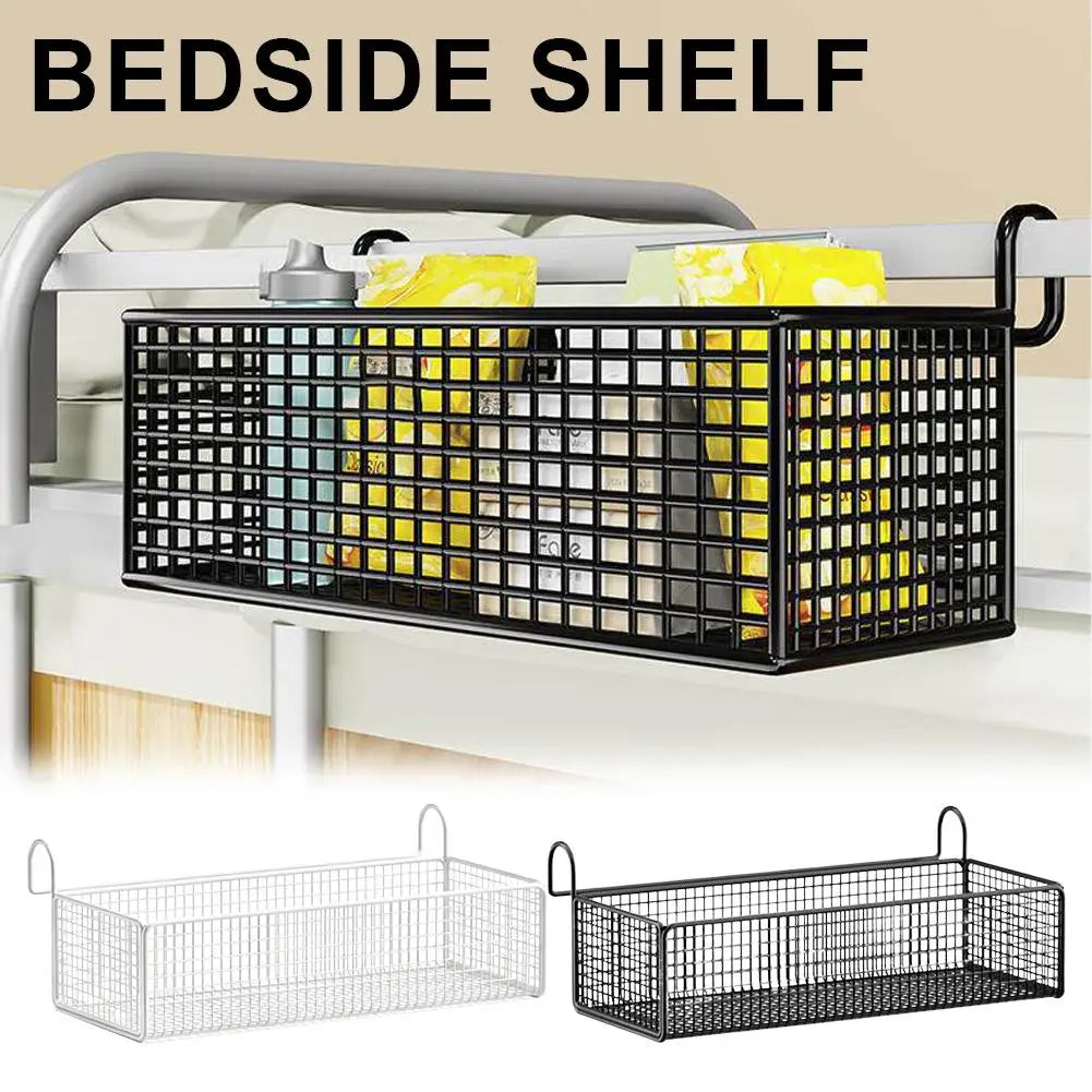 Bedside Hanging Storage Basket – Metal Bed Rail Organiser