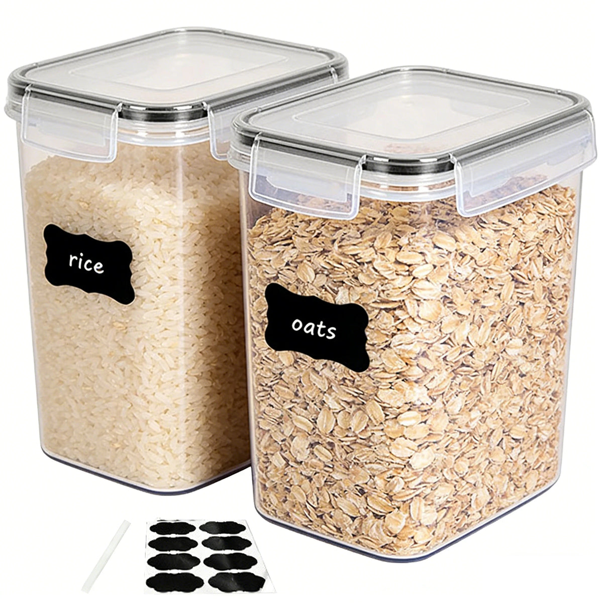 Airtight Food Storage Containers with Labels (pack-size options)