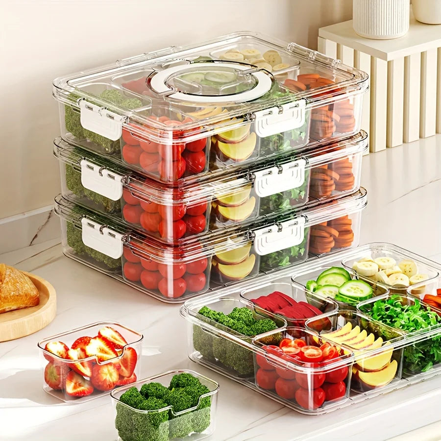 Divided Snack Tray with Lid (4/8-compartment options)