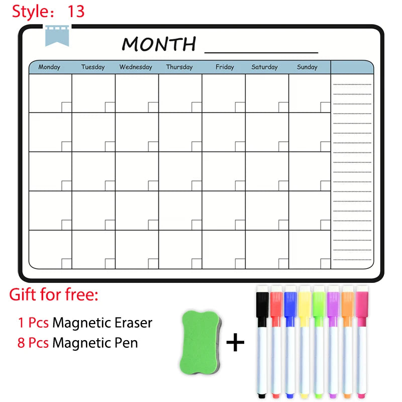 Magnetic Fridge Planner — Multi-Style