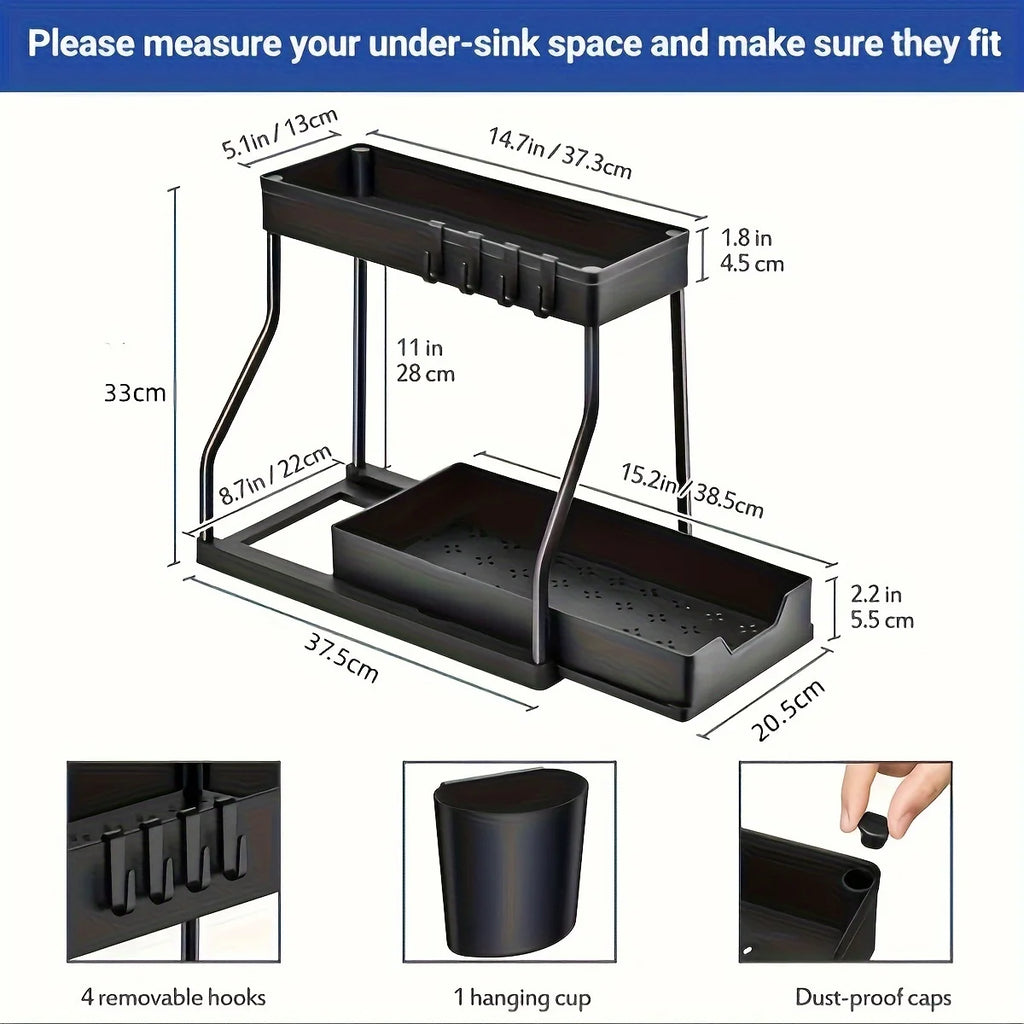 2-Tier Pull-Out Under-Sink Organiser