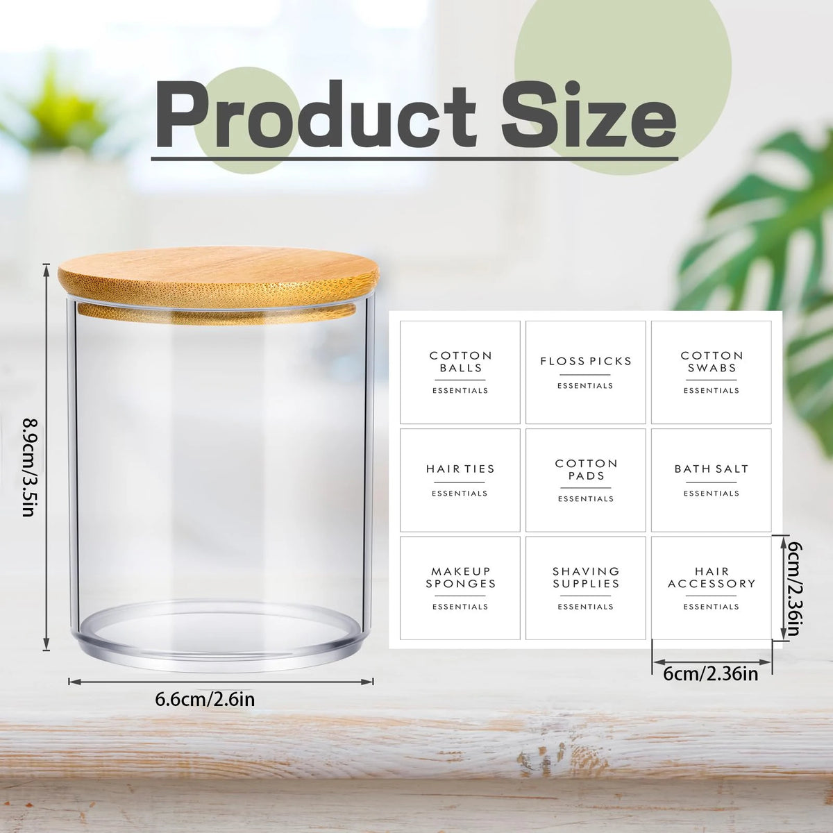 Cotton Pad & Swab Storage Jars (4/6pc set)