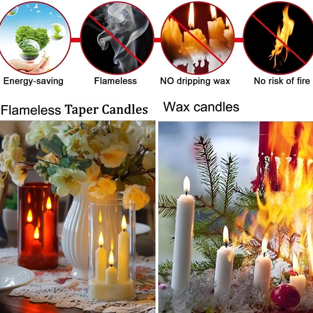Flameless LED Taper Candles with Shade