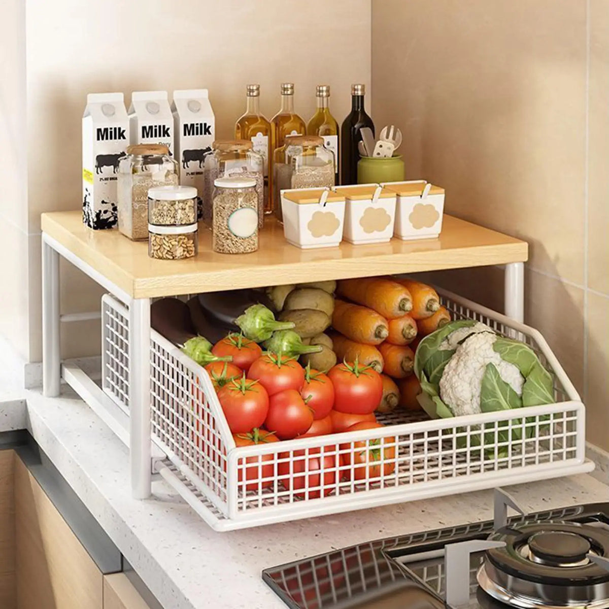 Kitchen Countertop Storage Shelf